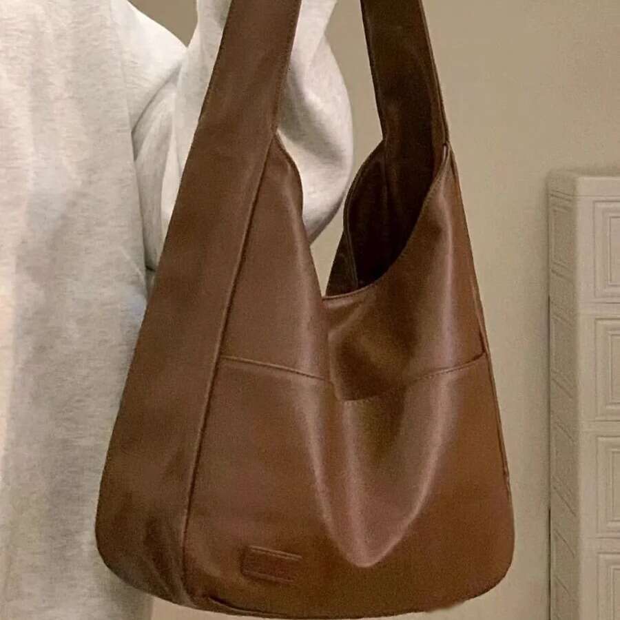 Wholesale Large Capacity New Autumn And Winter Soft Leather Bucket Commuting Tote Bags, College Student Shoulder Bags B3