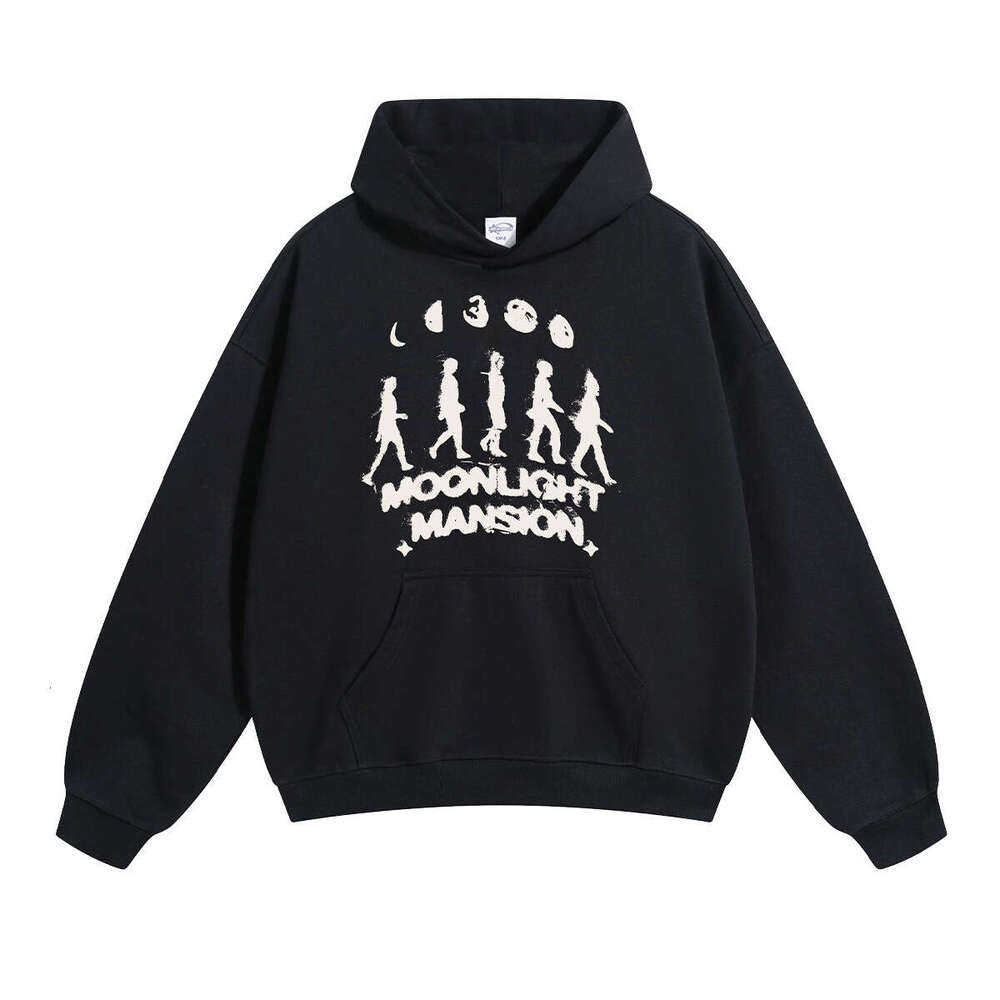 2024 autumn winter new loose niche brand printed men's European and American trendy hoodie