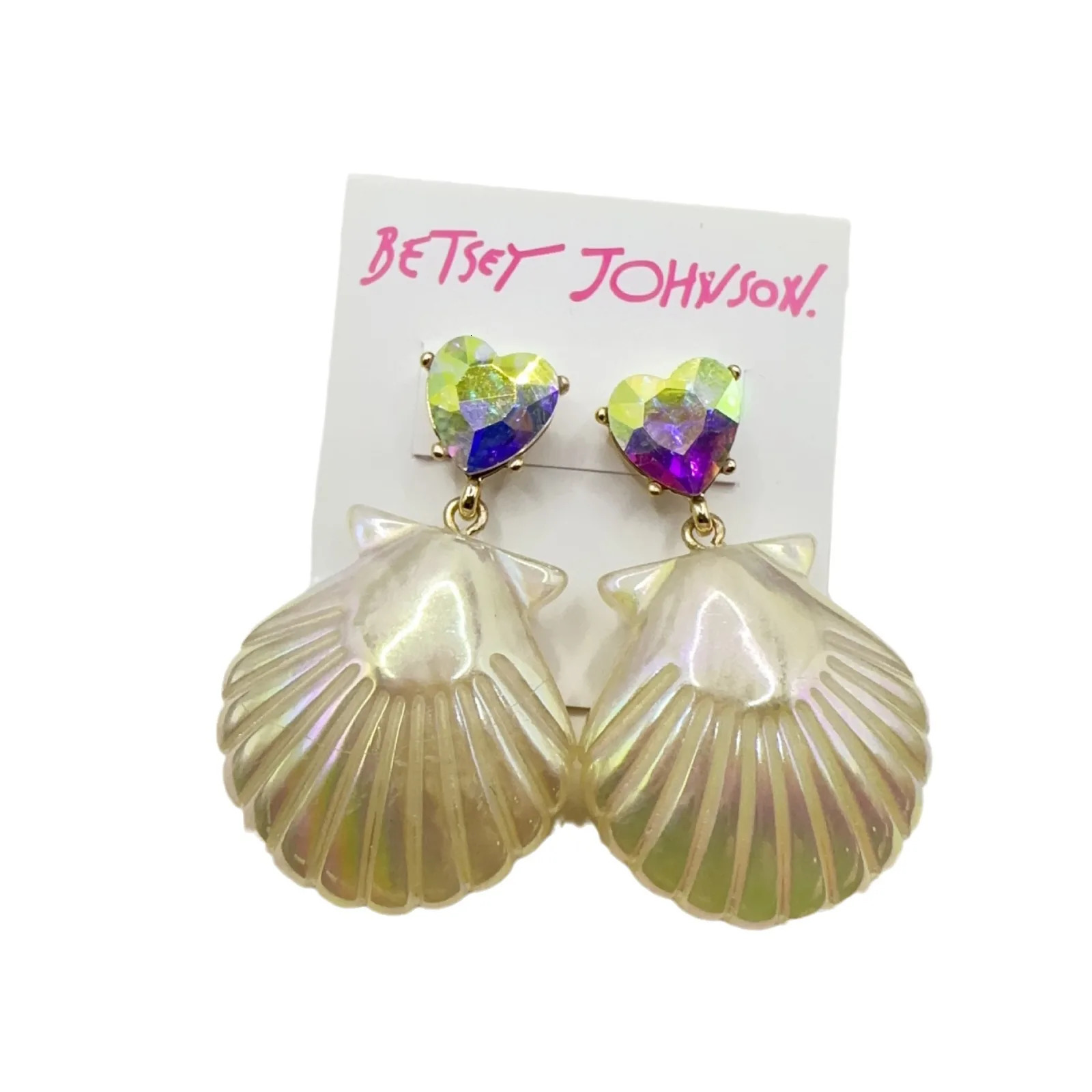 BJ Ocean Gradient colorful fashionable simple exposed relief cute heart-shaped earrings. 241209