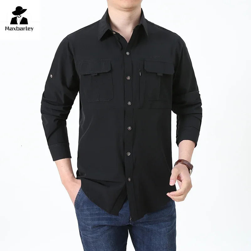 Summer jacket Upf 50sun protection fishing shirt mens quick drying long sleeved mesh breathable hiking cargo 241209