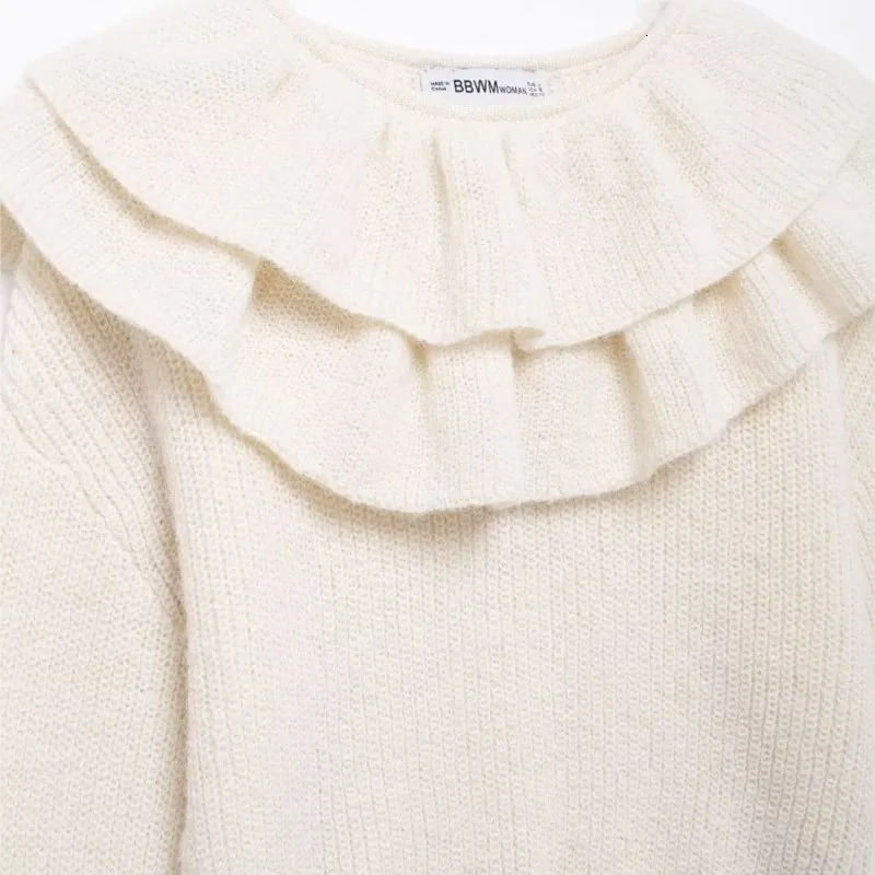 TRAF Stacked decoration Collar Pullovers For Women Autumn Casual Elastic Waist Long Sleeve Female 241203