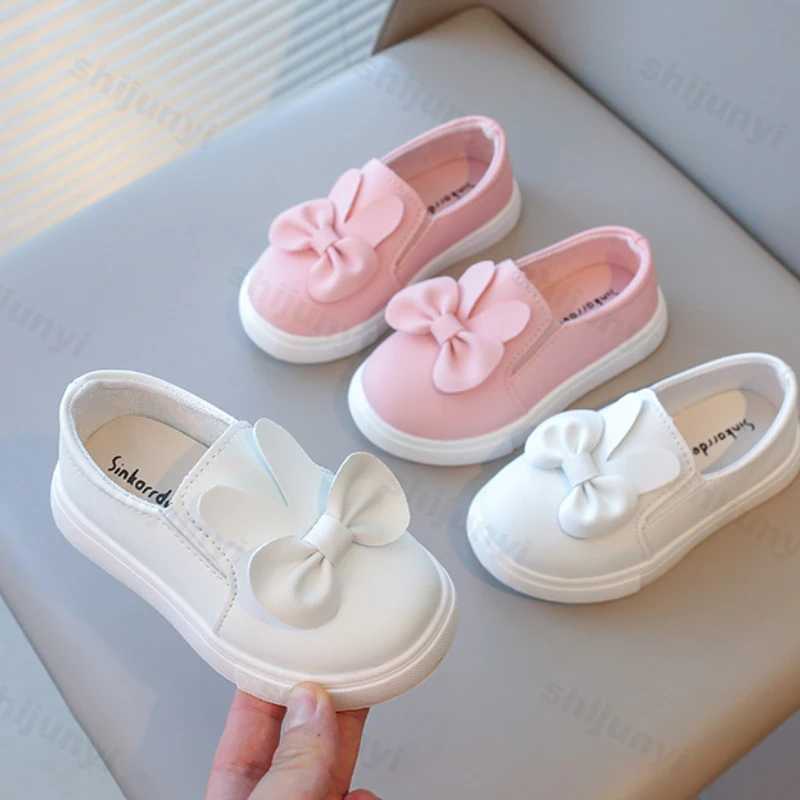Kids Loafers Slip-on Leather Shallow Casual Shoes Boys Girls Cute Bunny Flats Toddler Fashion Leisure Children Non-slip SneakersXJ241209