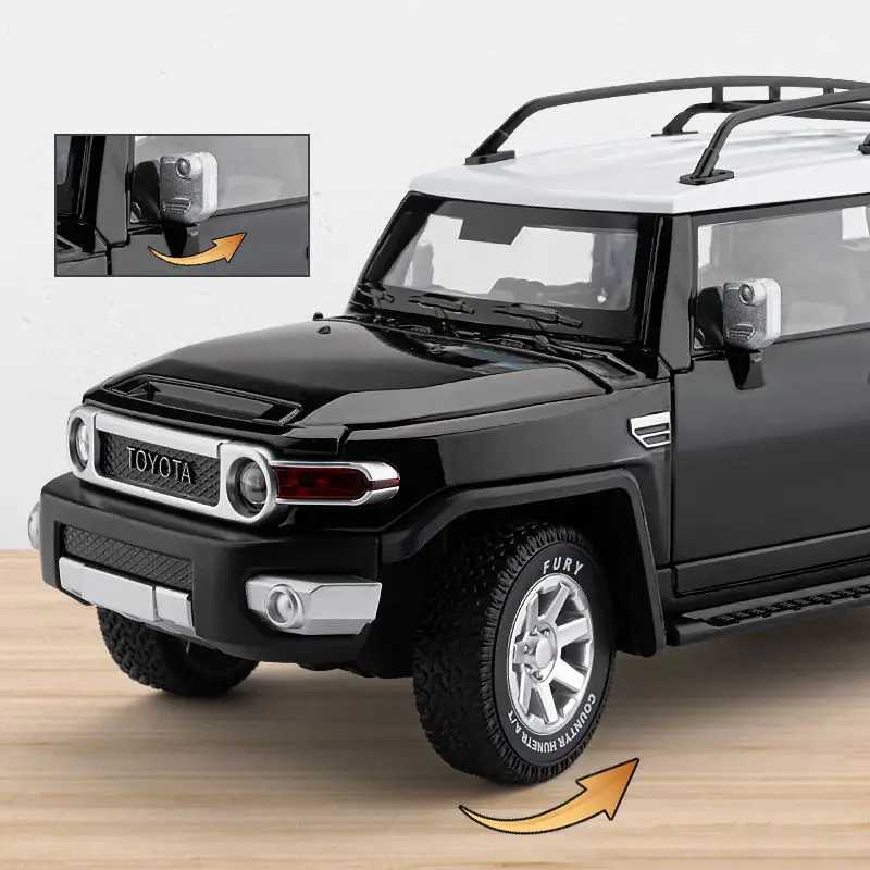 1 24 Toyota FJ Cruiser Alloy Car Model Die Casting and Toy Metal Off road Vehicle Model Simulation Sound and Light Childrens Gift X241209