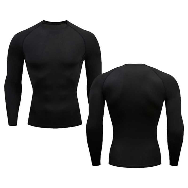 Compressed running T-shirt mens fitness tight fitting long sleeved sweatshirt training jogging top gym sweatshirt quick drying Rashgaard W241210