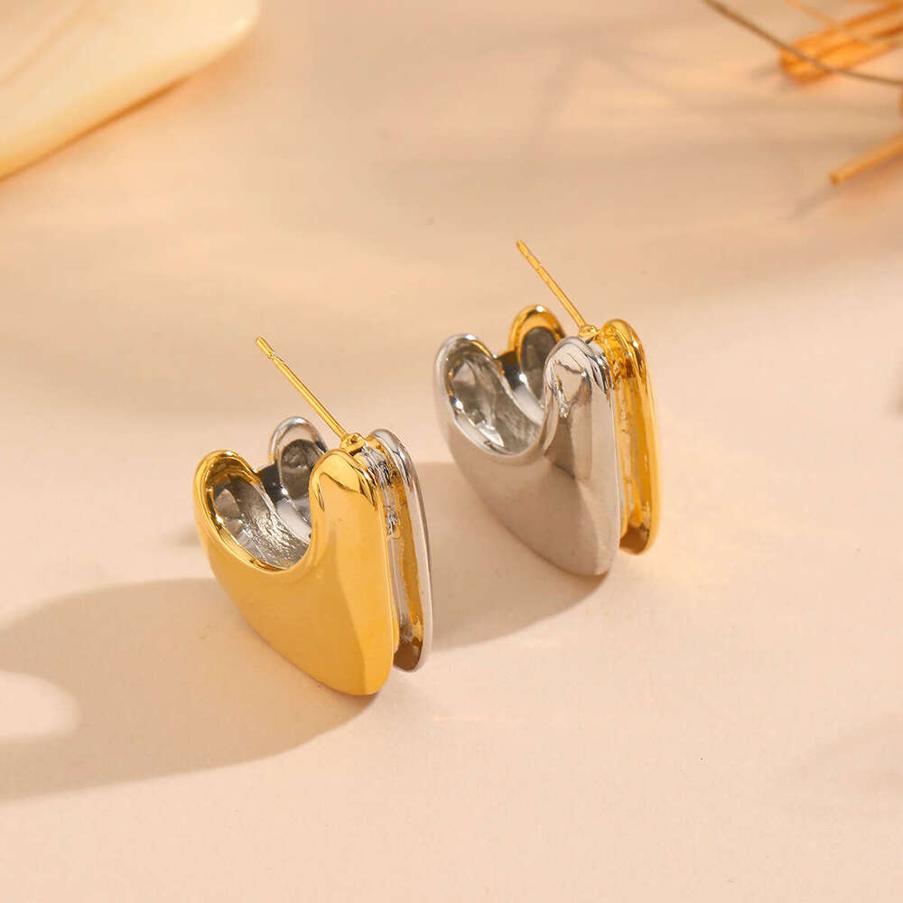2024 new gold sier color changing copper electroplating does not fade, high-quality temperament women's earrings