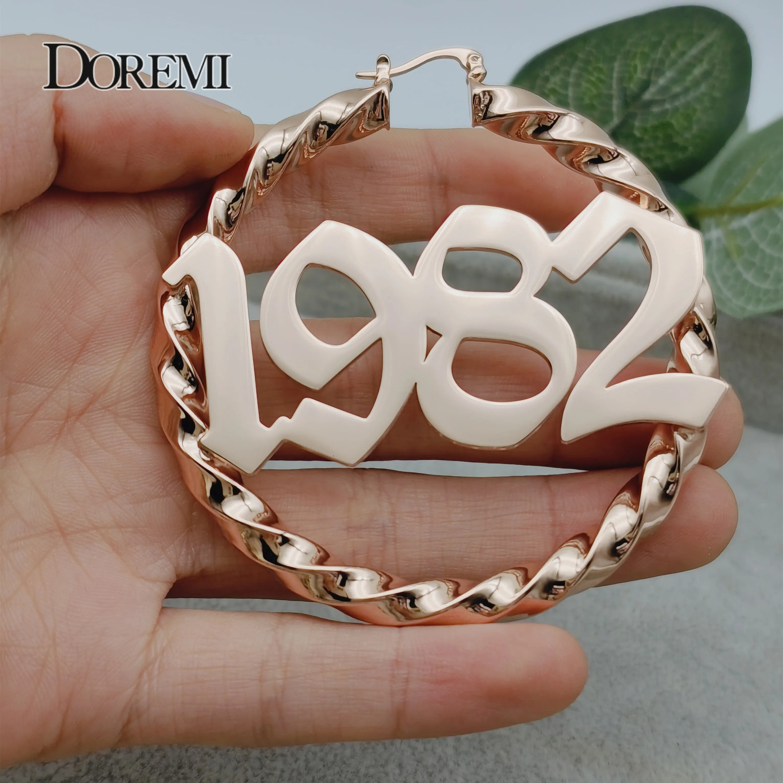 Doremi 30/50/70/90MM Customized Name Earrings Large Hoop Earrings Stainless Steel Hip Hop Style Earrings Womens Customized Earrings 241209