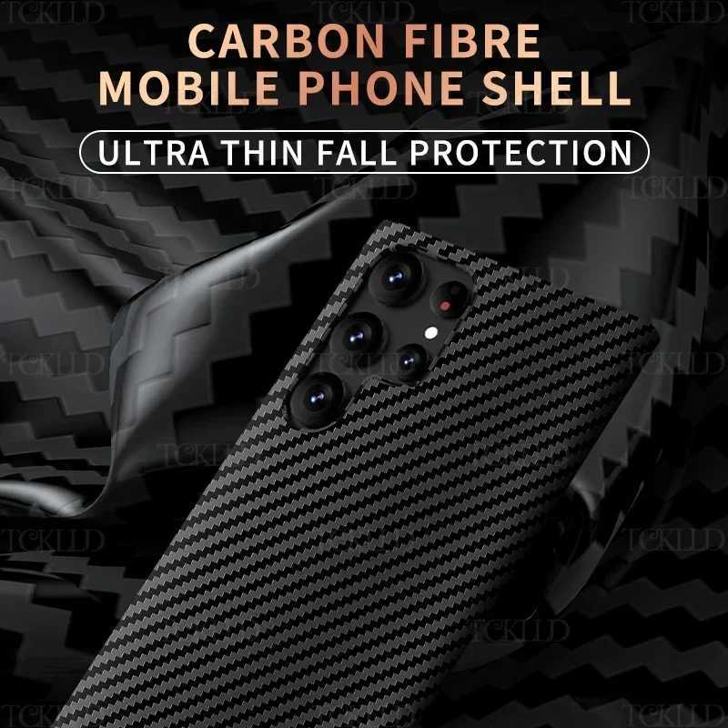 High Quality Ultra thin carbon fiber texture pattern PC case suitable for Galaxy S22 Ultra S23 Plus business shock resistant phone cover O241209