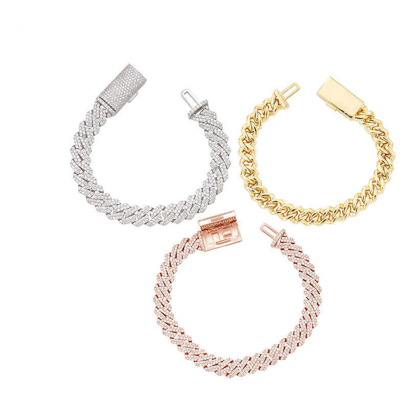 10mm S Sier Iced Out Necklace For Women Men Jewelry Pass Tester Moissanite Cuban k Chain Necklaces GRA