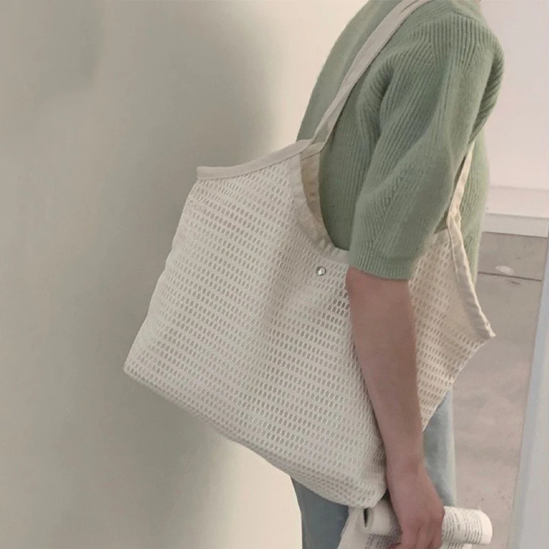 Knitted Beach Holiday Womens Handbag Beach Large Capacity Shoulder Bag Womens Leisure Travel Handbag 241205