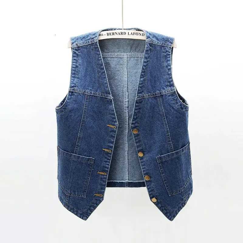 Woman Jacket Vest Spring Summer Denim Womens Short Loose Sleeveless Coat Chaleco Mujer 241205