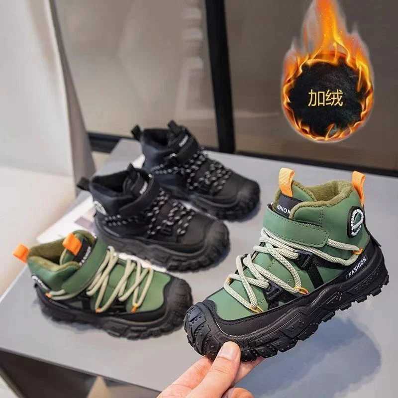 Children Keep Warm Sneakers for Girls Boys 2024 Winter New Fashion Korean Sle Soft Anti-slippery Versatile Casual Sports ShoesXJ241209