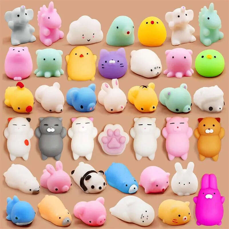 New Mini Squishy Toys Mochi Squishies Halloween Kawaii Animal Pattern Stress Relief Squeeze Toy For Kids Birthday Gifts P0713