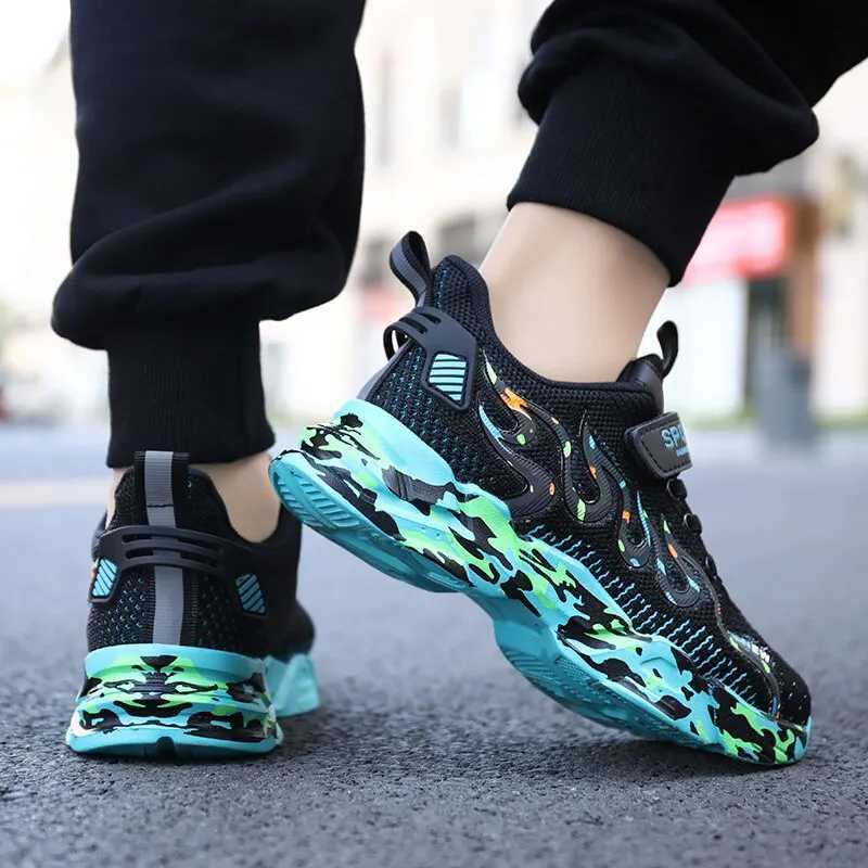 New Kids Shoes Childrens Fashion Boy Running Sneakers Non-slip Lightweight Sports Children Shoes QualiXJ241209