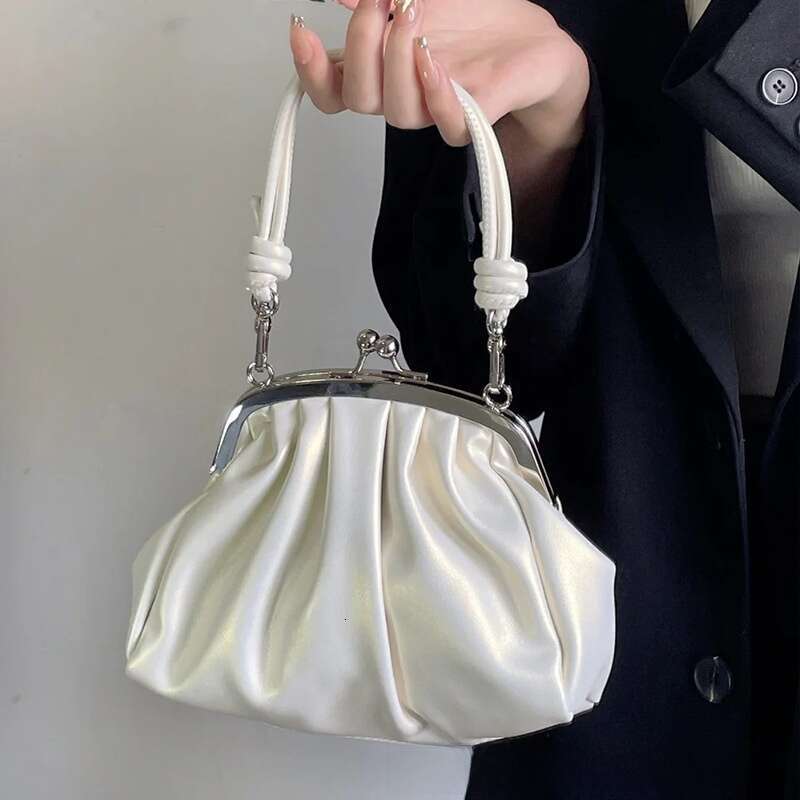 Banquet Cloud Handbag, Cross-Border Pleated Clip High-End Chain New Casual Fashion Crossbody Bag, Fashionable Quality Classic