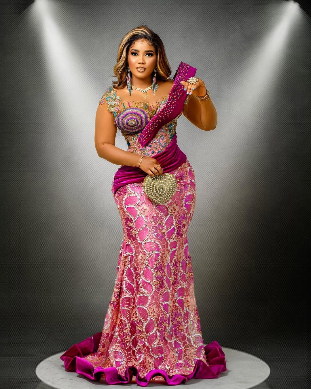 Fuchsia Mermaid Prom Dresses 2025 Florals Lace Rhinestones Beaded Evening Formal Party Second Birthday Engagement Gowns Plus Size Dress For Special Oc