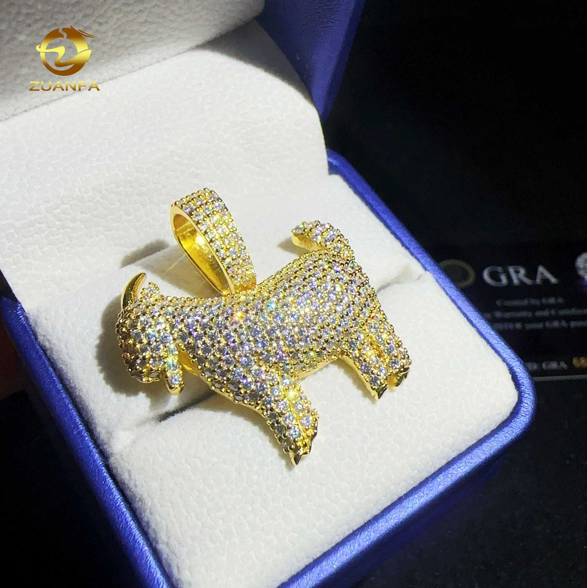Pass Diamond Tester Moissanite Hip Hop Jewelry fashion 925 Sterling Silver sheep Pendant