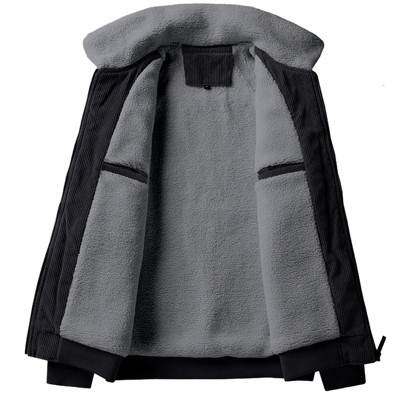 Winter Polar Wool Jacket Mens Corduroy Casual Warm Clothing OIutdoor Full Zipper Loose Hiking 241209