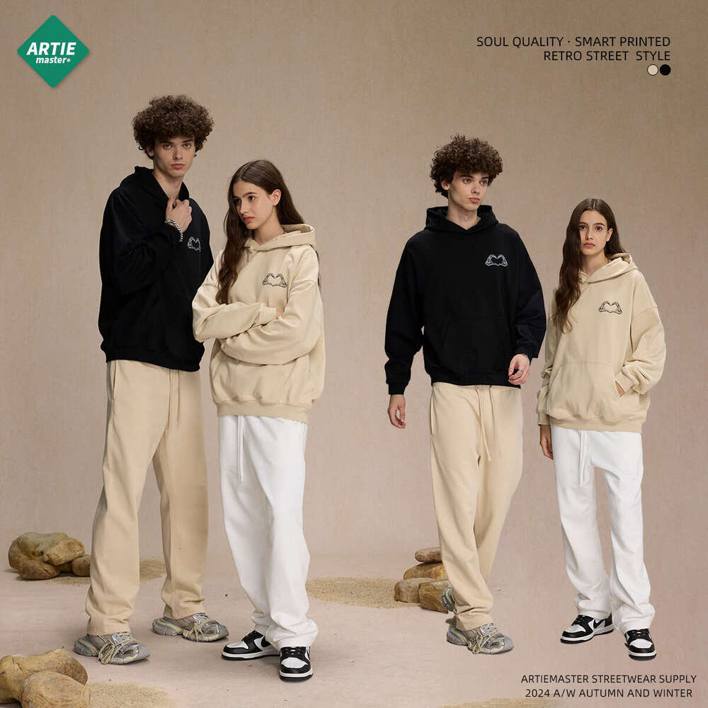 Street Trendy Brand Woolen Circle 430g Printed Hoodie Loose Ins Style Men's and Women's Hoodies