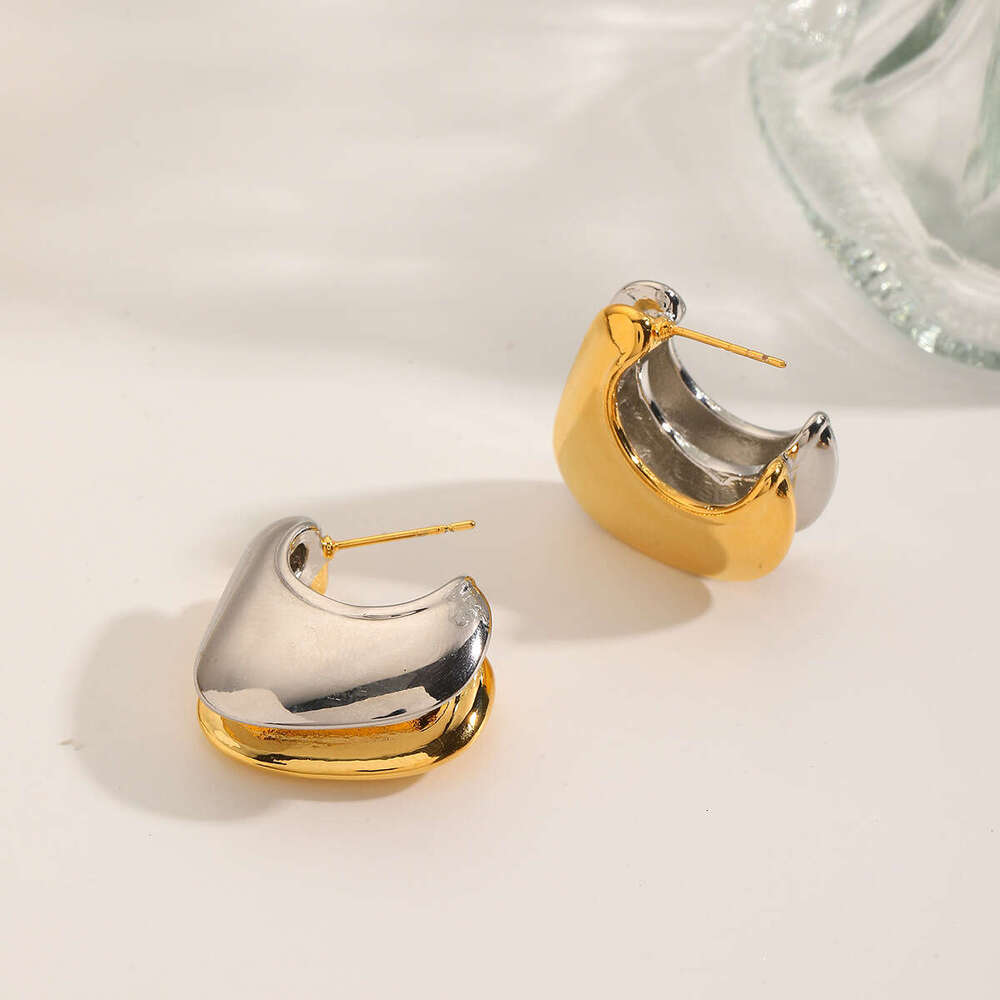 2024 new gold sier color changing copper electroplating does not fade, high-quality temperament women's earrings