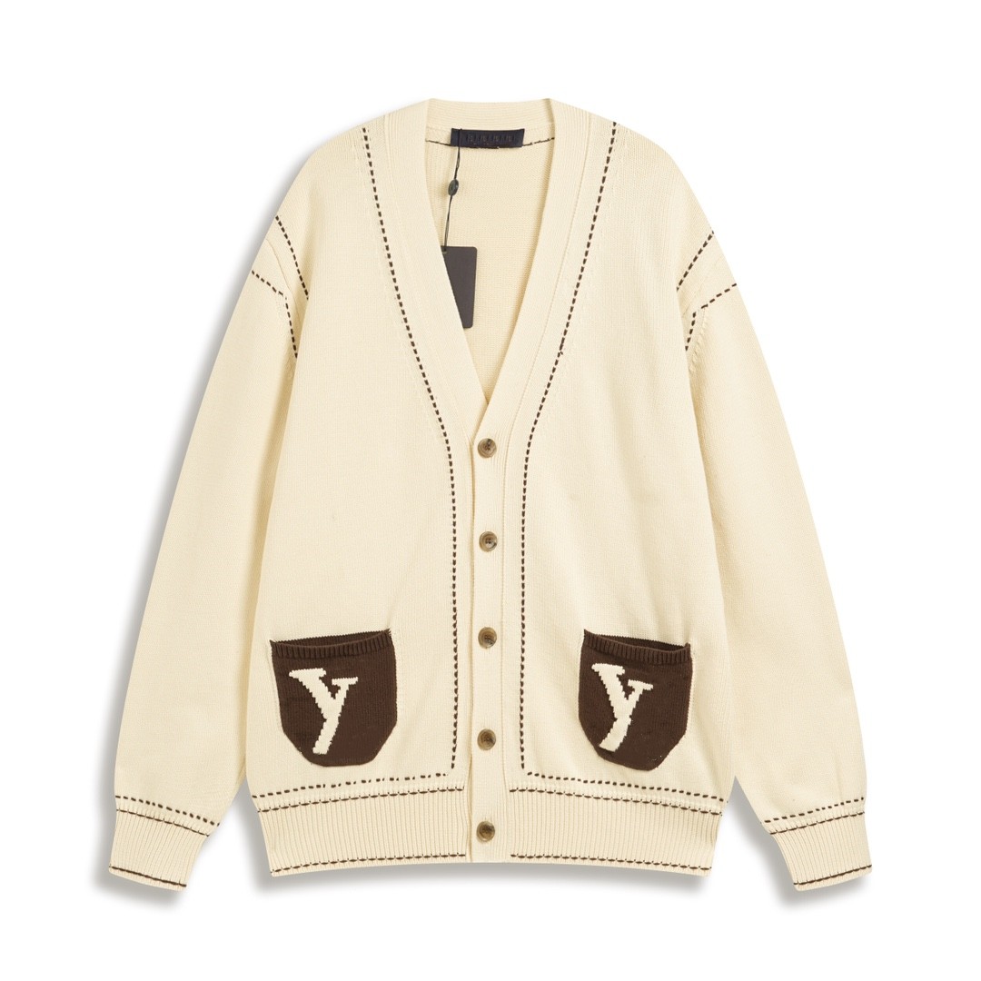 2025 Designer Fashion Men's Sweater Knitted Sweater Fashion Academy Style Soft Knitted Cardigan Embroidered Temperament Women's V-neck Knitted Coat Warm Autumn xs-l