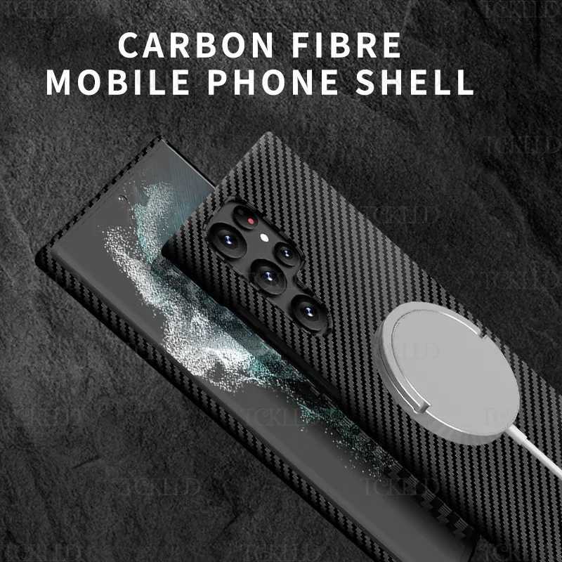 High Quality Ultra thin carbon fiber texture pattern PC case suitable for Galaxy S22 Ultra S23 Plus business shock resistant phone cover O241209