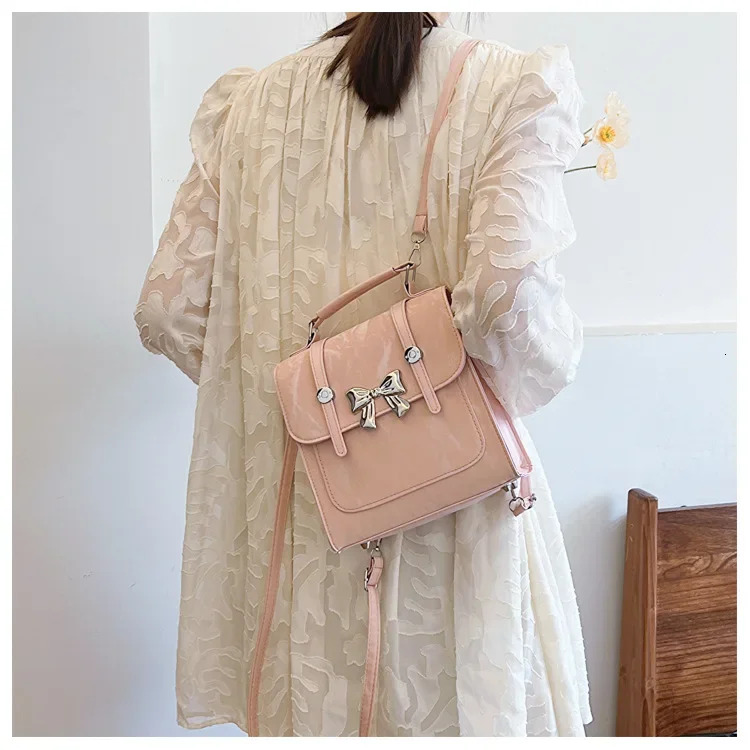 New casual backpack for women new bow decoration fashion shoulder bag college style portable minimalist design handbag bag