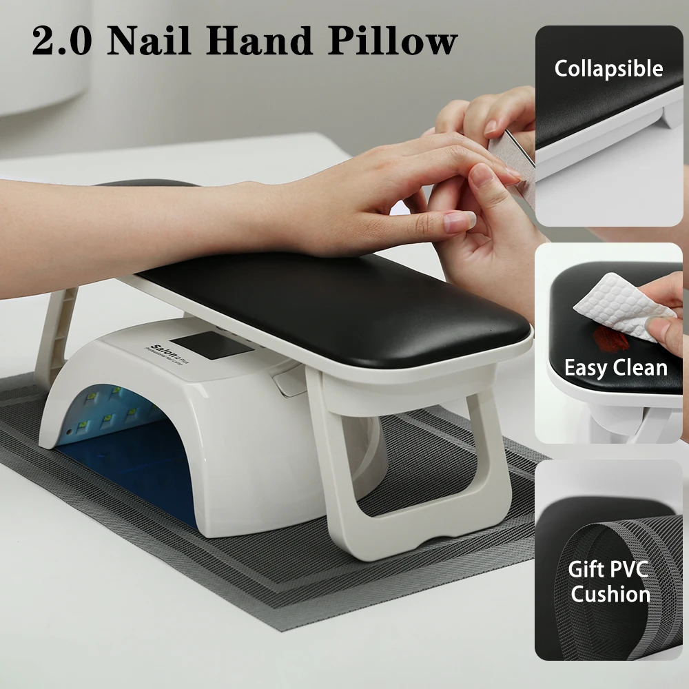 Big Size Folding PU Leather Hand Rest Pillow Nail Arm Rests Manicure Table Cushion Holder Nail Art Stand Nails Salon Tools 241209