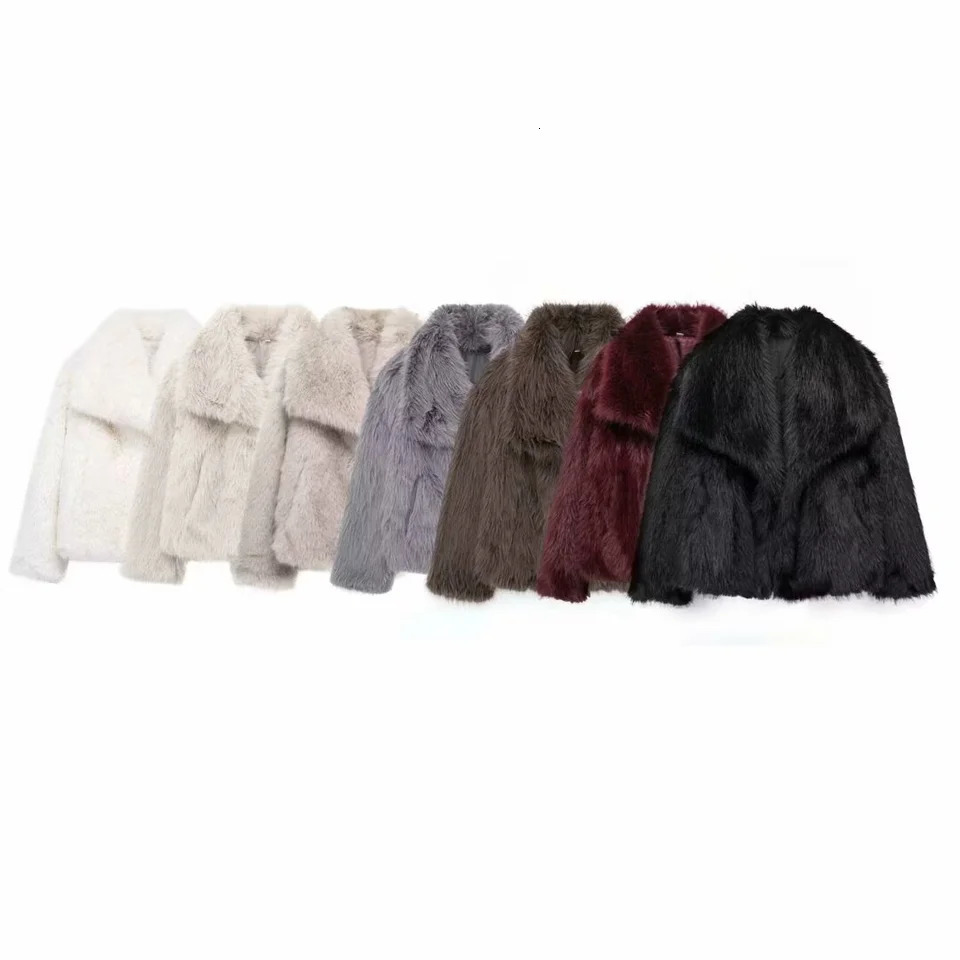 Indefeir Womens Fashion Synthetic Fur Effect Short Jacket 241209