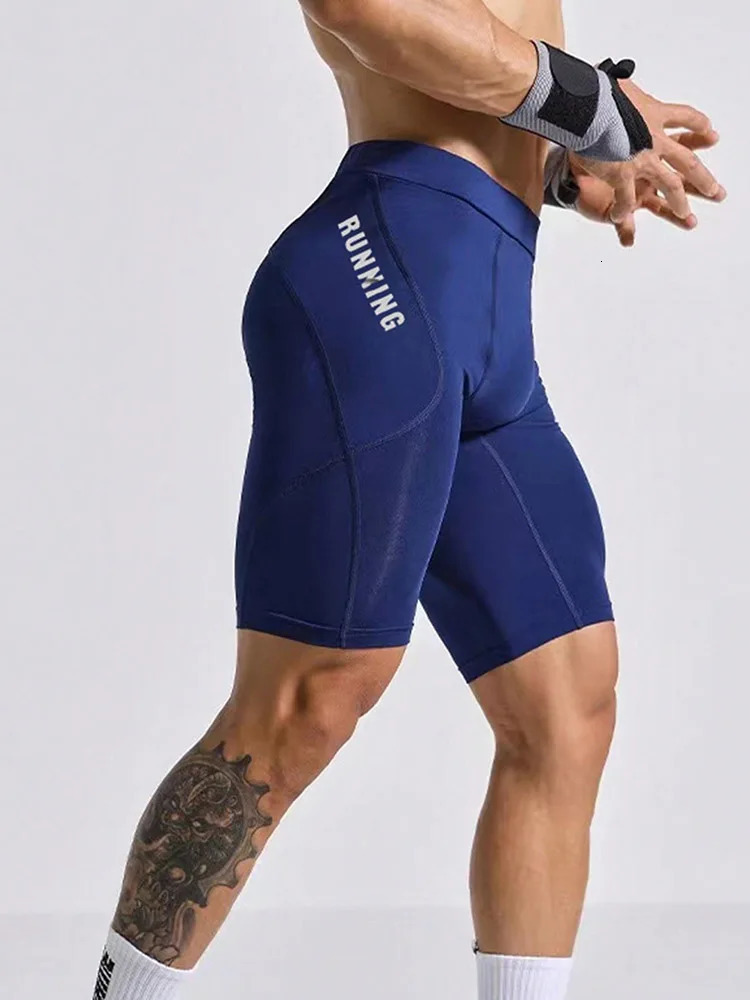 Mens fitness shorts gym running legs mens jogging elastic compression sports pants football and basketball tight sports pants 241209