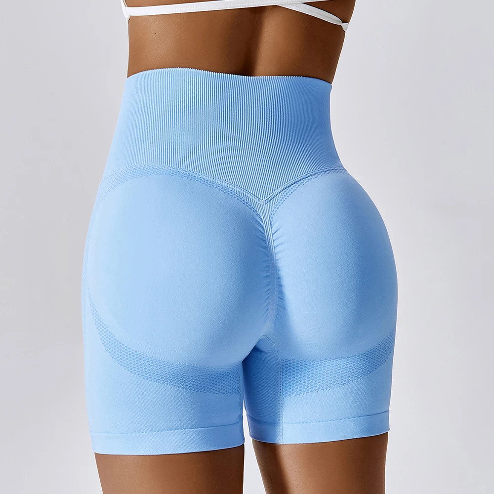 Womens short seamless sports shorts womens cycling jogging fitness high waist push ups gym shorts womens yoga clothes 241209