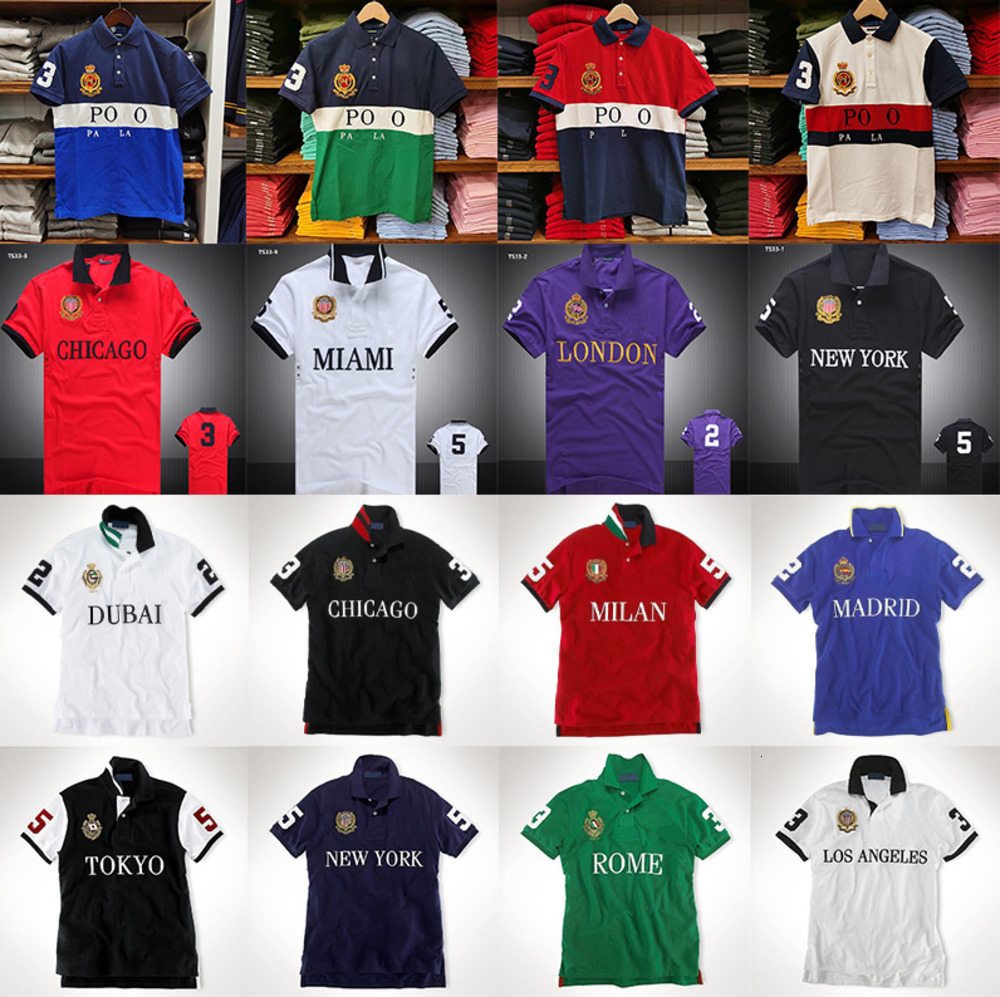 Polos Shirt Mens T-Shirt Designer City Name Badge Malaysia ITALIA Short Sleeve embroidery cotton fjhz