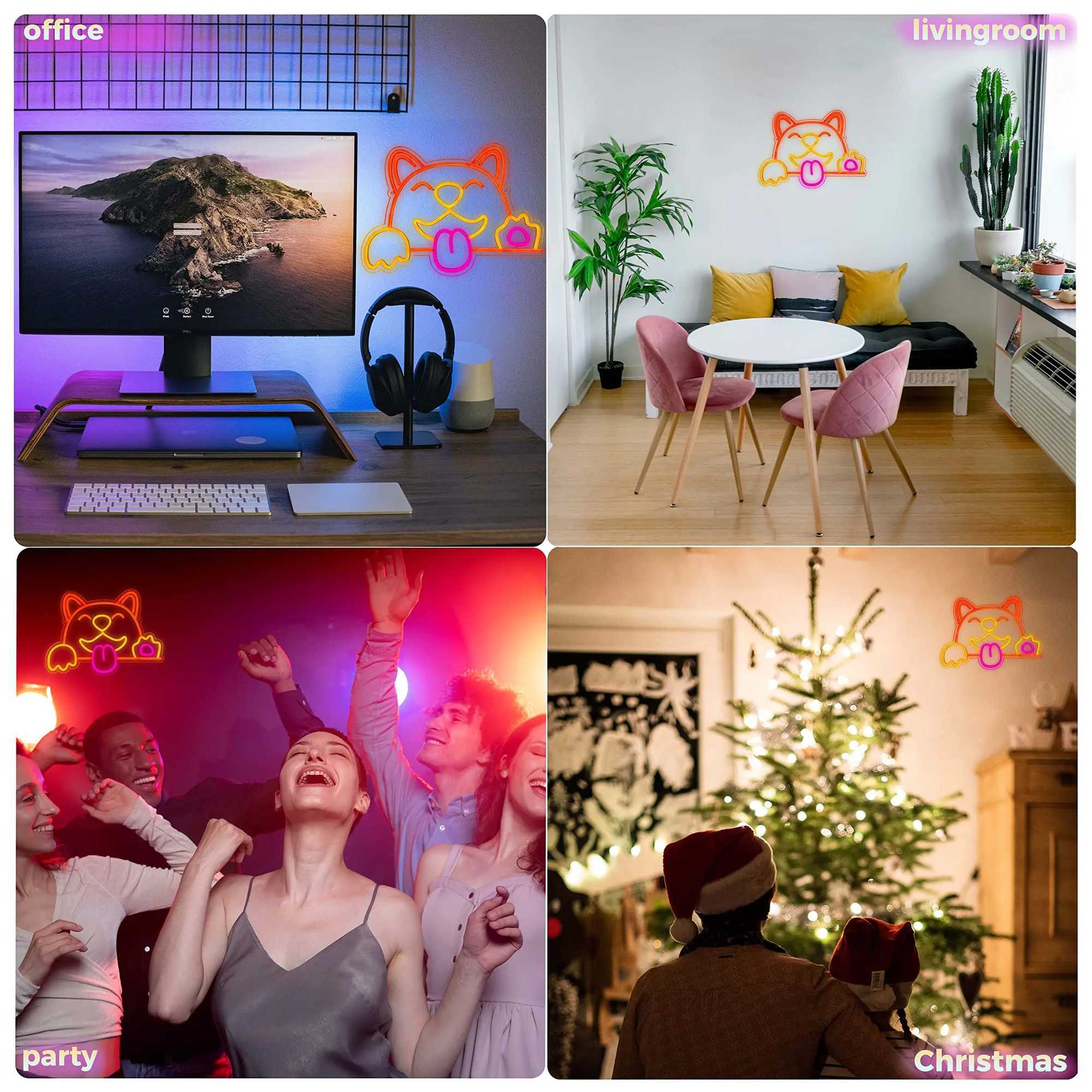 Cute dog LED neon light USB gift pet store commercial logo party bedroom wall mounted display decoration luminous neon light acrylic X241210 - view 6