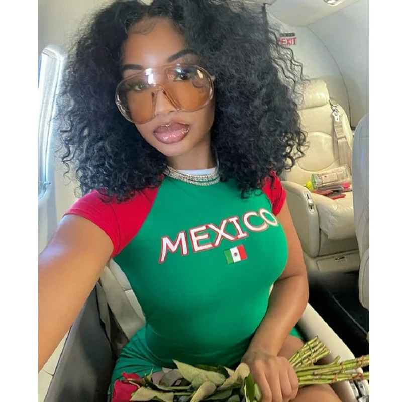 Y2K Mexican tight fitting womens spliced sexy square collar sleeveless slim fit onepiece jumpsuit 2024 summer top sports style 241209