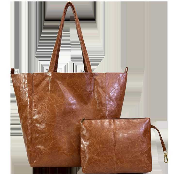 Large Capacity Tote Bun Mother Bag Shoulder Handheld Women's Texture Leather Bag 241215