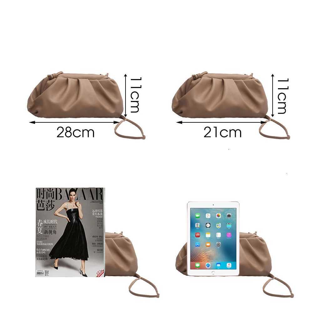 New Womens Clutch Evening Party Bag Large Folded Pillow Bag Korean Leather Handbag Z241210