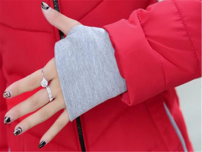 Womens Cotton Coat Short Outwear Standing Collar Zipper Jacket Drawstring Slim Multicolor Winter Small Tops Warm Handguard 241209