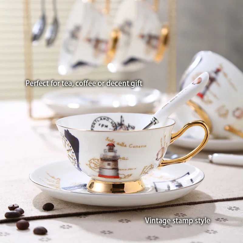 Logbook Bone Chinese Coffee Set European Ceramic Teapot Cream Candy Bowl Tea Time Teapot Cup Coffee W241210