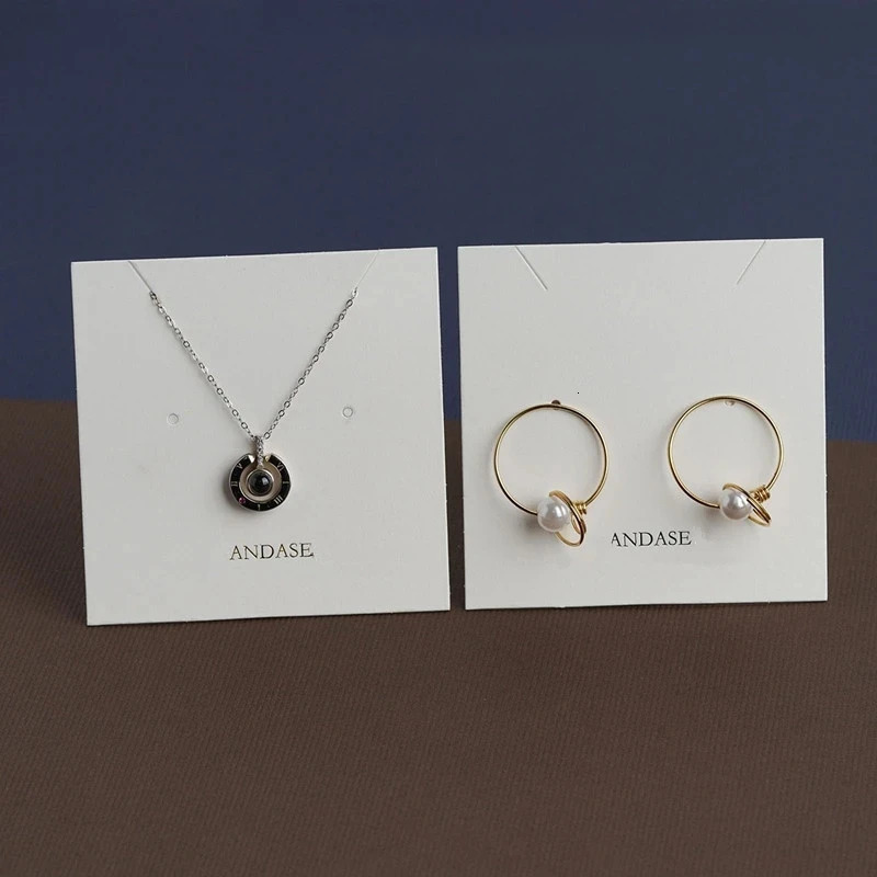 Customized necklace earrings drawer cardboard jewelry box with pendant packaging paper label packaging earring holder 241209