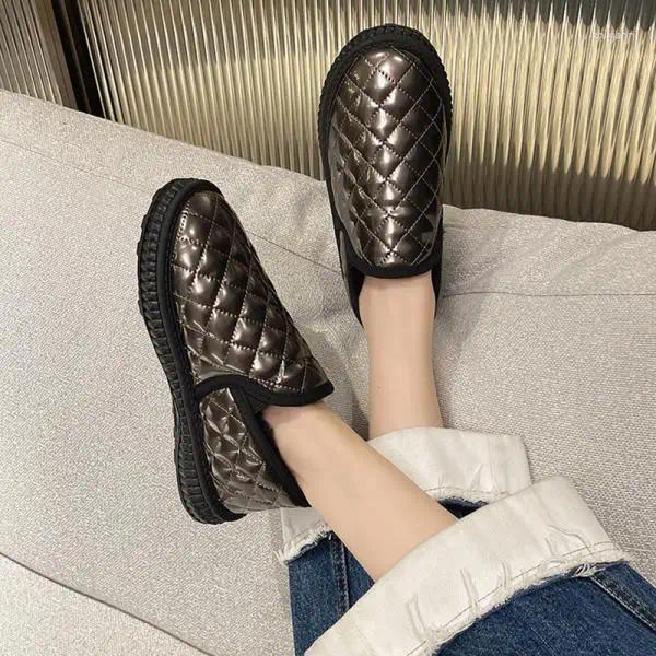 Casual Shoes Moccasin Female Sneakers Slip-on Moccasins Winter Slip On Snow Boots Shearg Fur Woman Shoe Moccas zhanyishengli