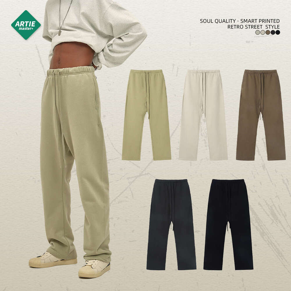 2024 new street fashion brand Smith veet loose with drawstring casual straight wide leg pants