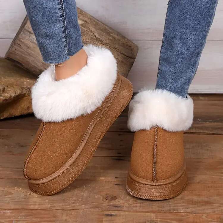 Winter Women New Thick Sole Ankle for Outdoor Elevated Comfort Warm Walking Cotton Shoes Fashion Snow Boots D68