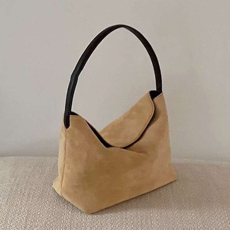 Autumn And Winter New Retro Suede Women's Splicing Handbag Versatile Single Shoulder Underarm Bag Fashionable Quality Classic