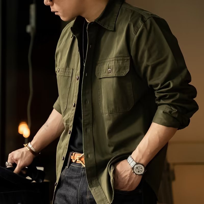 2025 Retro Heavyweight Canvas Oil Waxed Jacket Cotton Waterproof Hunting Coat Male Autumn Khaki Casual Work Safari Style Jacket