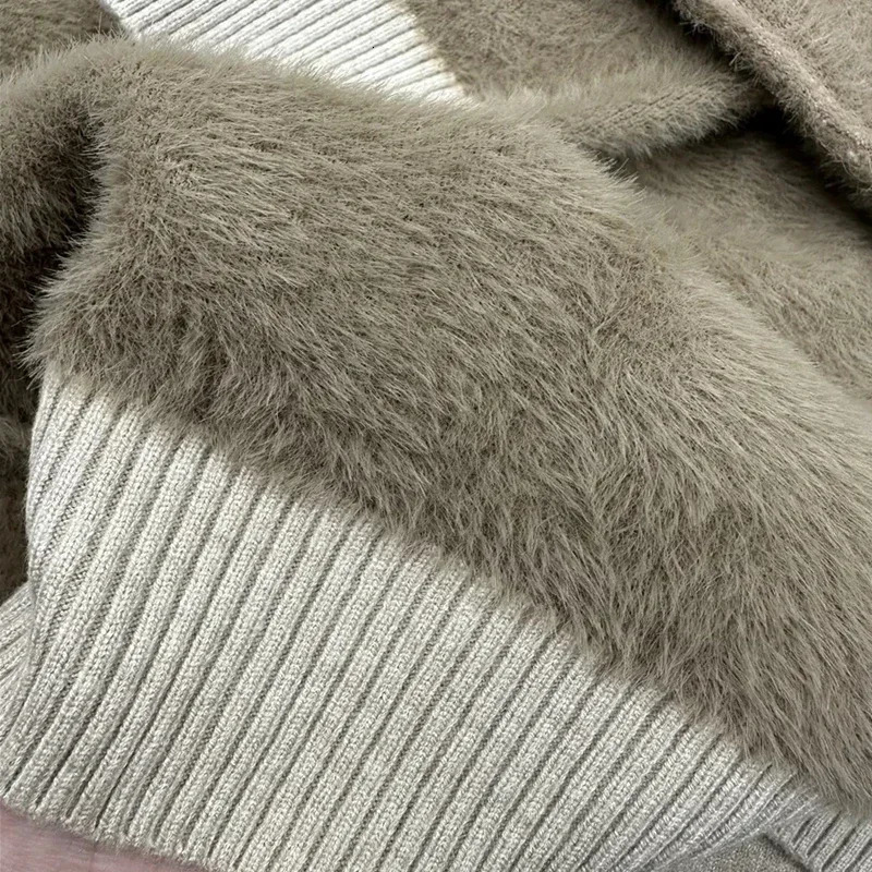 Womens Oneck Velvet Thicken Sweaters Winter Slim Warm Long Sleeve Knitted Tops Casual Plush Fleece Lined Soft Pullovers Ladies 241203