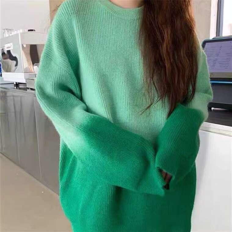 Sweater autumn and winter gradient color Korean version loose outer wear lazy style knitted sweater sweet pullover foreign trade women's top