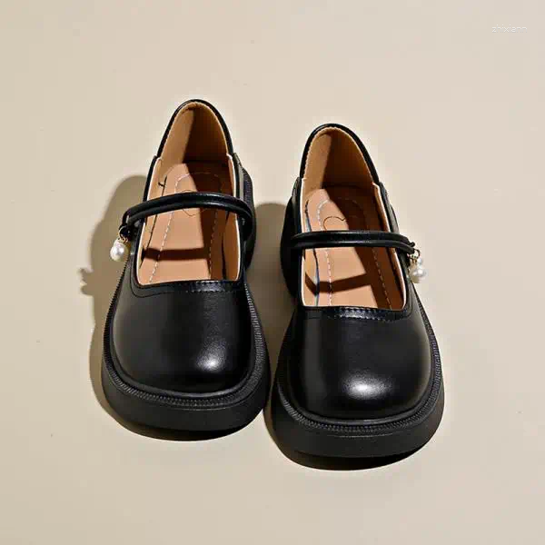 2025 NEW Casual Shoes Korean Shallow Mouth Female Footwear Pearl Decorateion Slip-on Oxfords Women's Autumn Dress Beading Slip On Leath zhanyishe
