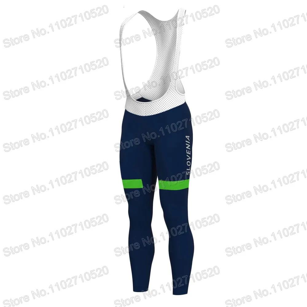 Slovenia national team cycling jersey set mens long sleeved winter green clothing set MTB cycling pants bib Ropa Ciclismo 241209