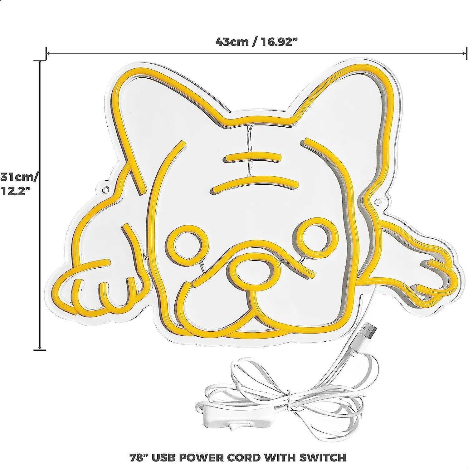 Cute dog LED neon light USB gift pet store commercial logo party bedroom wall mounted display decoration luminous neon light acrylic X241210 - view 7