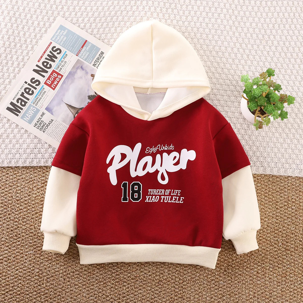Autumn and Winter Baby Boys Hoodies Cotton Letter Printed Wool Warm Baby Boys Sportswear Loose Thick Velvet Childrens Zipper 241210