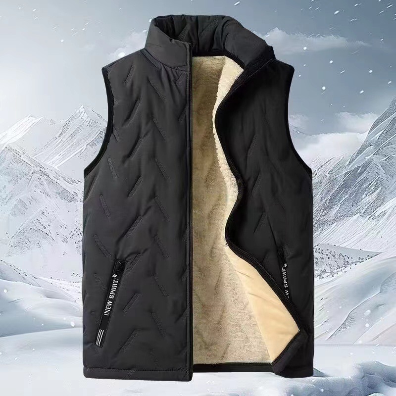Fashion Mens Jacket Sleeveless Vest Autumn Thermal Soft Vests Casual Coats Male Cotton Men's Vest Men Thicken Waistcoat